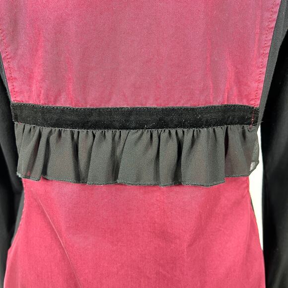 Milly New York Y2K Whimsigoth Dress Medium Burgundy Black Lace Overlay Beads - Picture 9 of 16